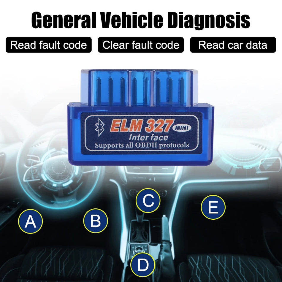 Scanner OBD2 Bluetooth ELM327 a Doppia Modalità per Diagnostica Auto iOS Android