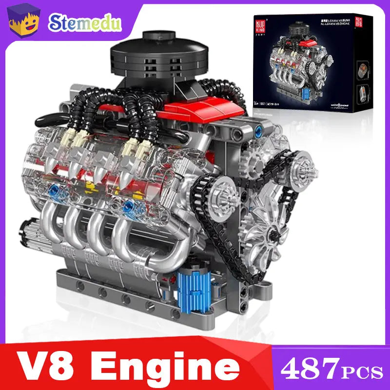 Mould King 10171 LSX454 V8 Engine Model Building Kit - Motorized &amp; Electric Drive