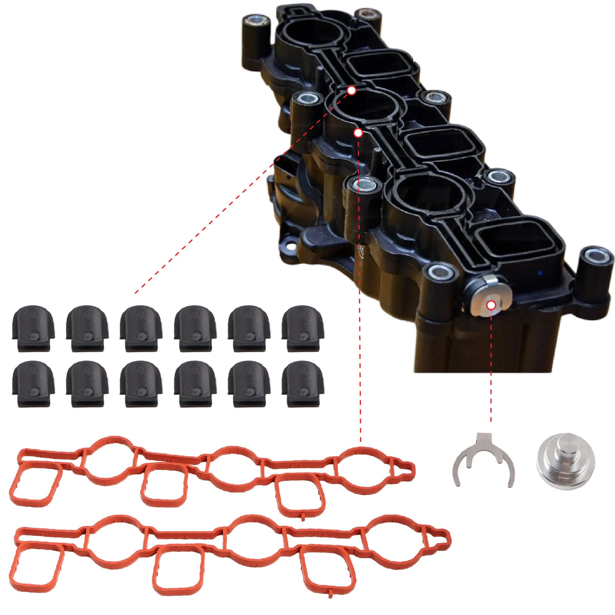Aluminum Swirl Flap Repair Bracket Set for VW 2.7 3.0 V6 TDi by InterCyprus Trading Ltd