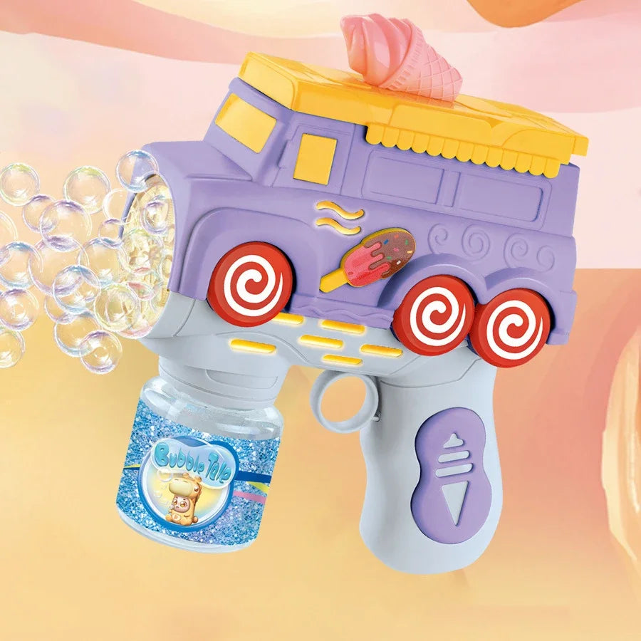 Bubble Gun Police Car Fire Truck - Lighting Function ice cream violet