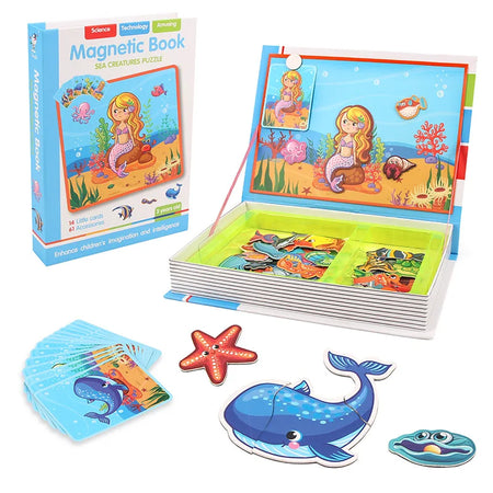 Funny Children's Magnetic Book Puzzles &ndash; Brain Training Toy Ocean