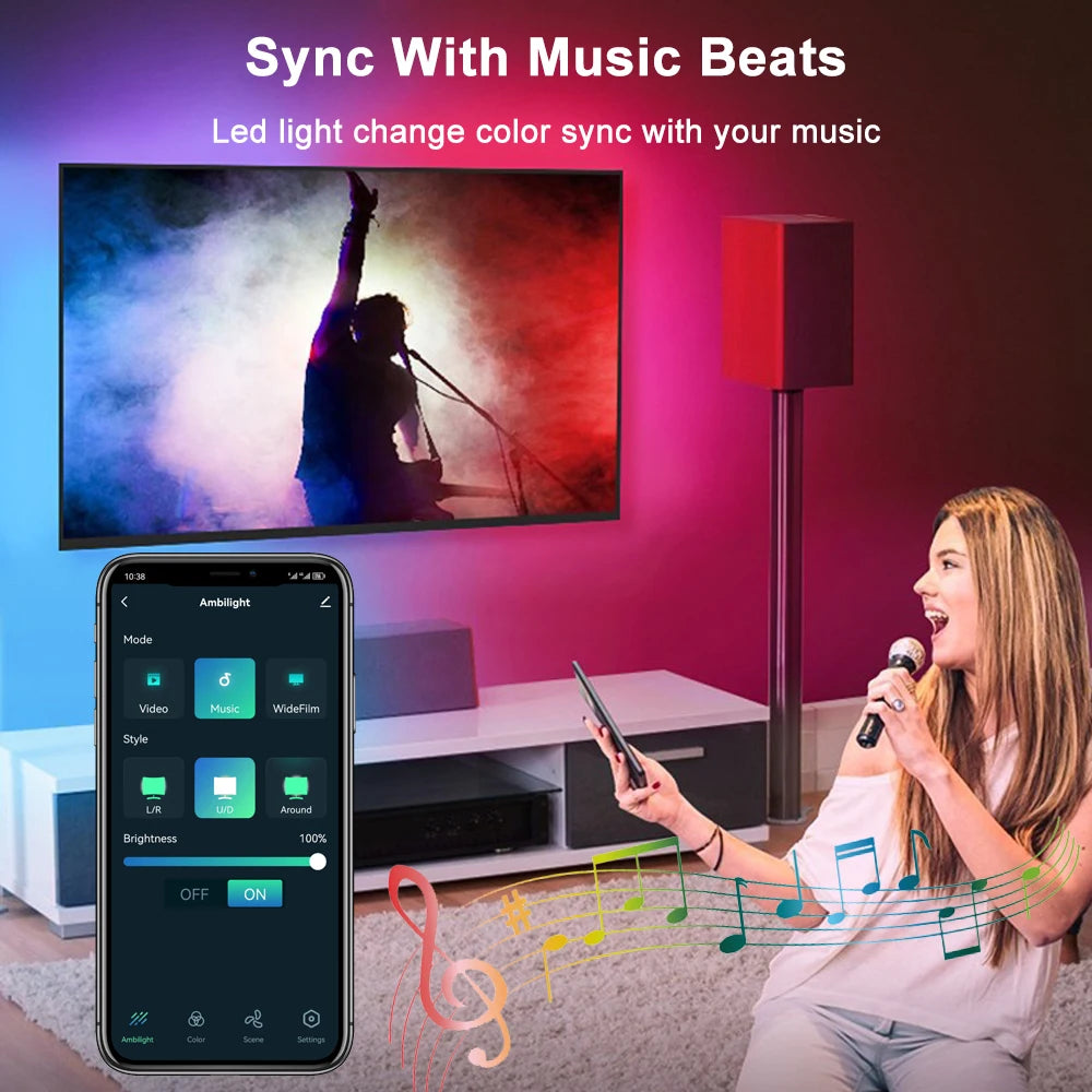 Smart Ambilight TV Backlight 4K LED Sync Box &ndash; Voice Control