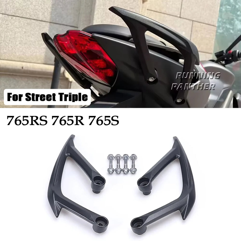 Alumīnija aizmugurējā satveršanas stanga Street Triple 765RS 765R 765S pasažiera roku balstam