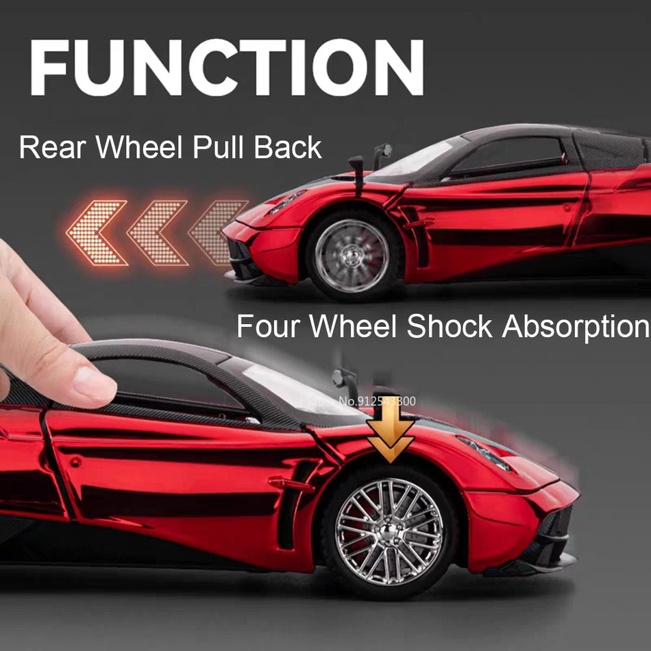 1-24 Modeļa Auto Diecast Metāls Pagani Huayra Zonda HP Ar Skaņu Un Gaismu