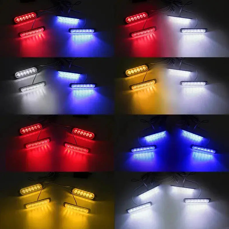 4PCS Grill Car LED Light Strobe Red Blue Emergency Remote Wireless Control Flash Signal Fireman Beacon Warning Lamp Yellow White by InterCyprus Trading Ltd