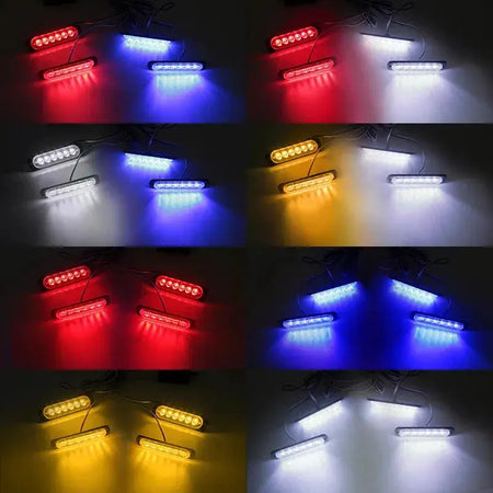4PCS Grill Car LED Light Strobe Red Blue Emergency Remote Wireless Control Flash Signal Fireman Beacon Warning Lamp Yellow White by InterCyprus Trading Ltd
