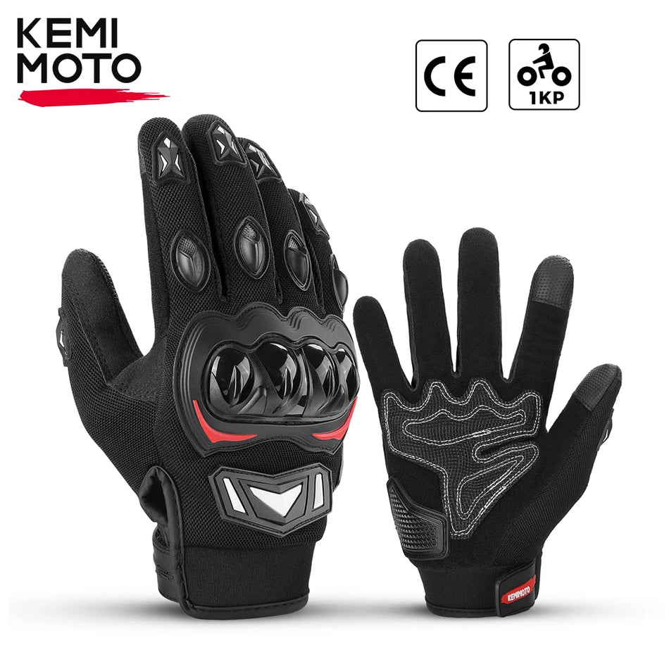 KEMiMOTO Summer Tactical Motorcycle Gloves with Touchscreen Capability