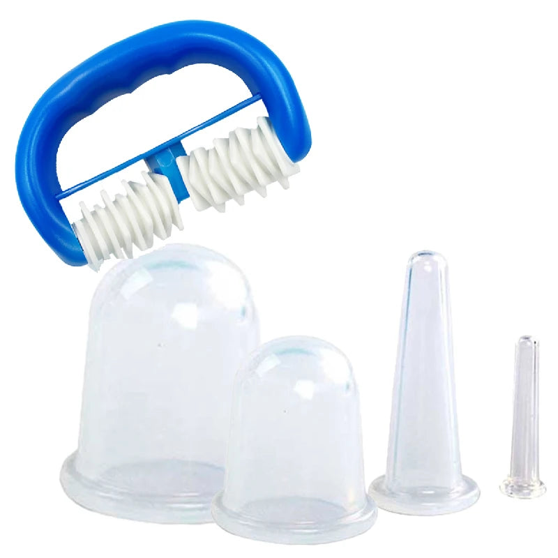 Silicone Facial Massage Cupping Set &ndash; Vacuum Massage Therapy 5pcs transparent