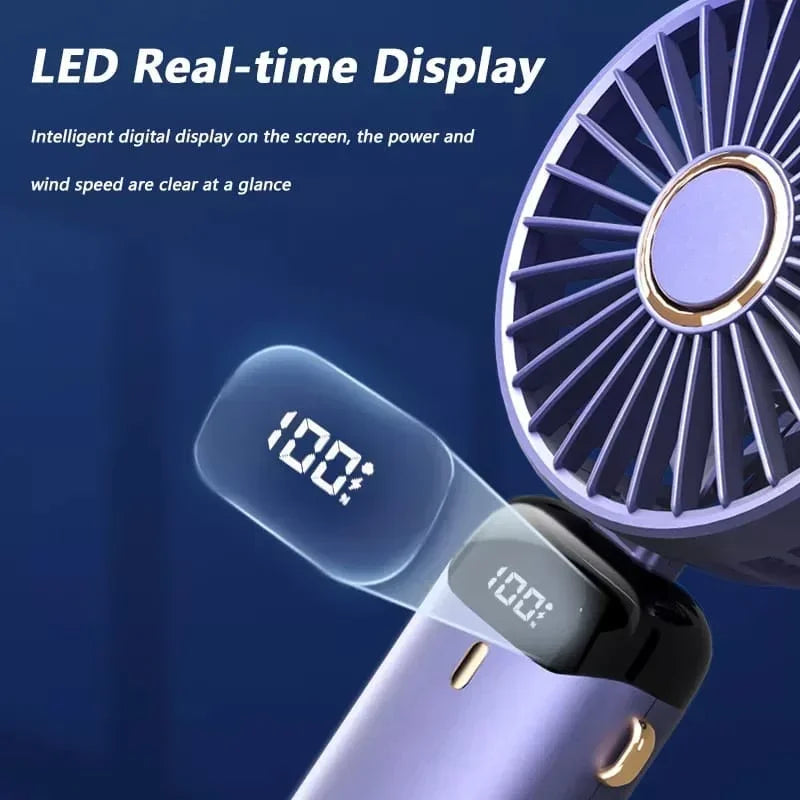 USB Handheld Fan &ndash; 5 Speed USB Rechargeable Quiet Operation