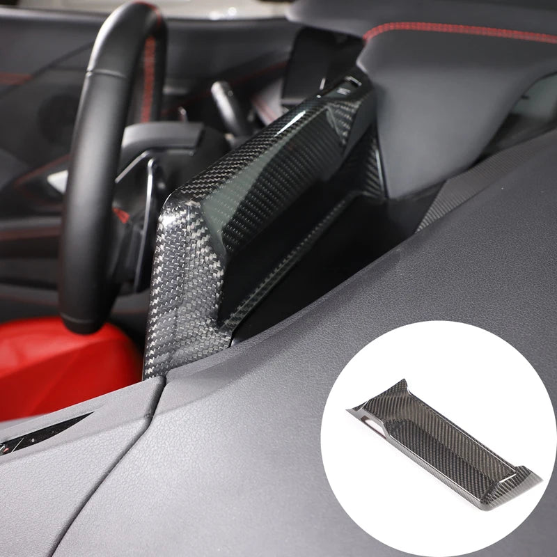 Cornice centrale dello schermo in fibra di carbonio reale per Chevrolet Corvette C8