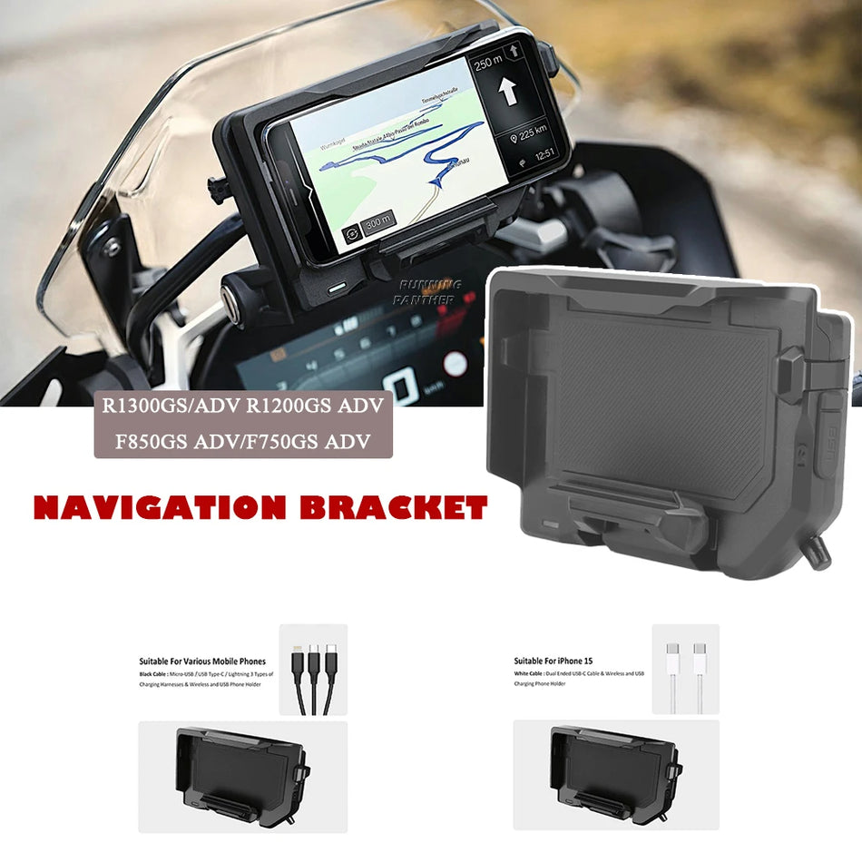 Telefona turētājs ar bezvadu uzlādi BMW F850GS ADV, F750GS, R1250GS, R1300GS ADV, R1200GS