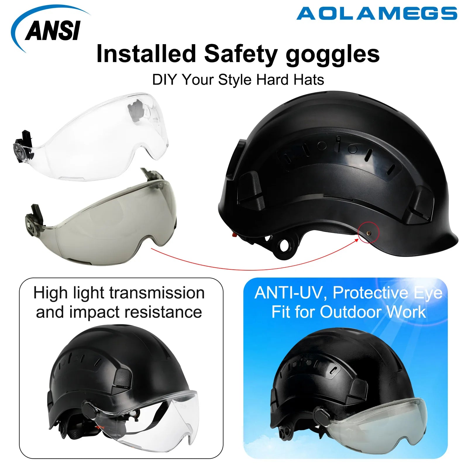 SF06 CE Construction Safety Helmet &ndash; Reflective Stickers