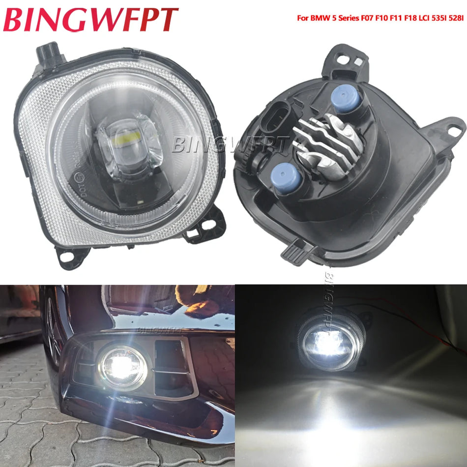 Conjunto de faros antiniebla con lente LED para BMW F07 F10 F18 535i 528i