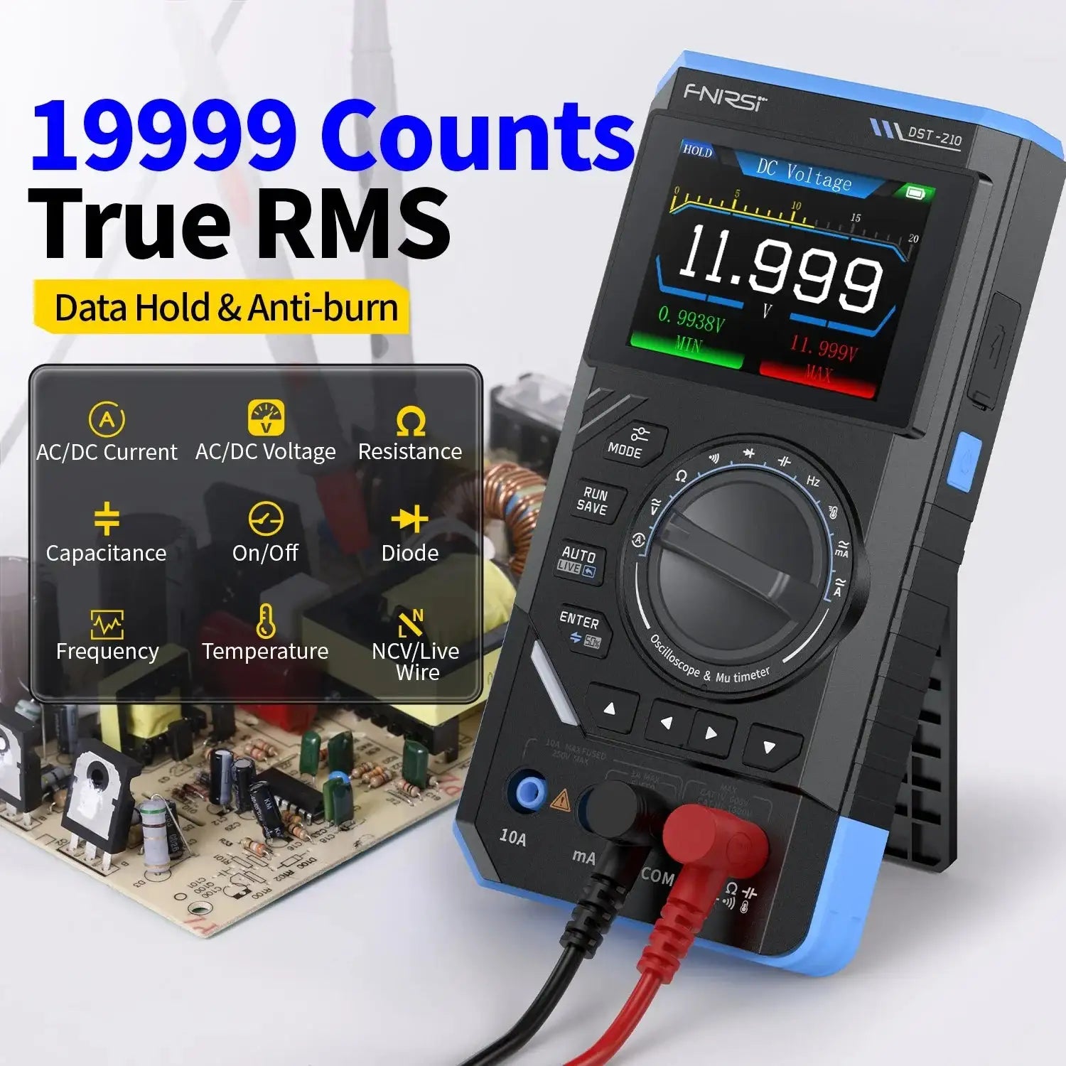 Fnirsi DST210 3 In 1 Portable Oscilloscope Multimeter 10MHz