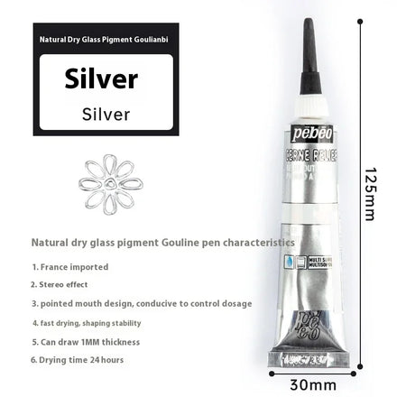 Pebeo Acrylic Paint 20ml Tube &ndash; Waterproof Multi Surface 20ml Silver