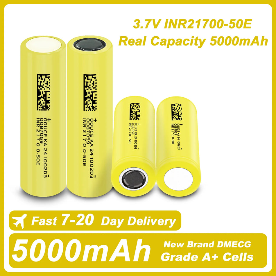 NIELFTOR INR21700 3.7V 5000mAh Επαναφορτιζόμενη Μπαταρία Flat Top 3C 15A για Φακό LED, Drone, Εργαλείο Ισχύος