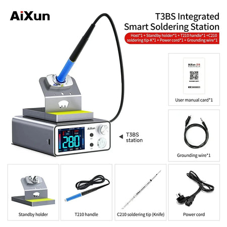 AIXUN T3A T3B Intelligent Soldering Station &ndash; Smart Rework T3BS T210 Set 110V