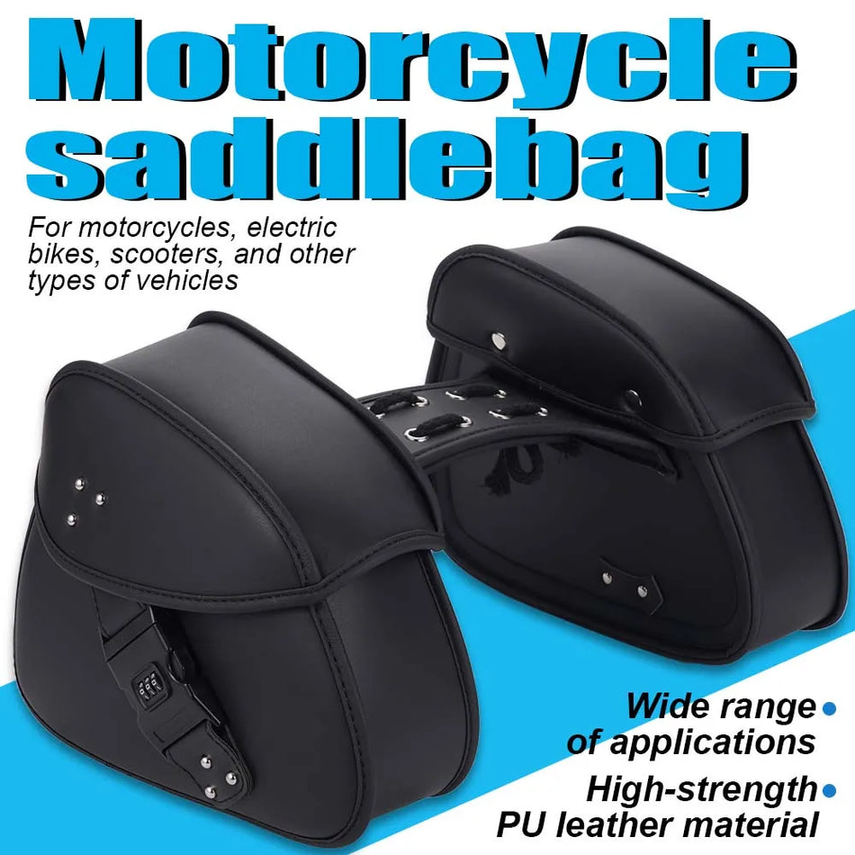 Satteltaschen PU-Leder Werkzeugtasche wasserdicht für Harley/Suzuki/Kawasaki/Yamaha