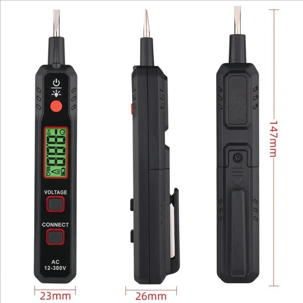MultiDigital Test Pencil AC DC 12-300V &ndash; Dual Color LCD Voltage Detection