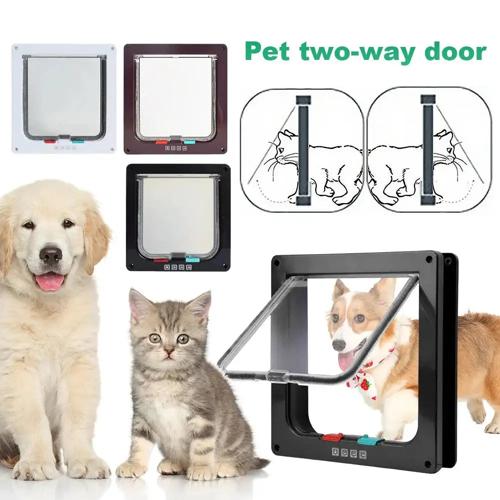 Smart Pet Door 4 Way Locking ABS Plastic Cat Dog Flap
