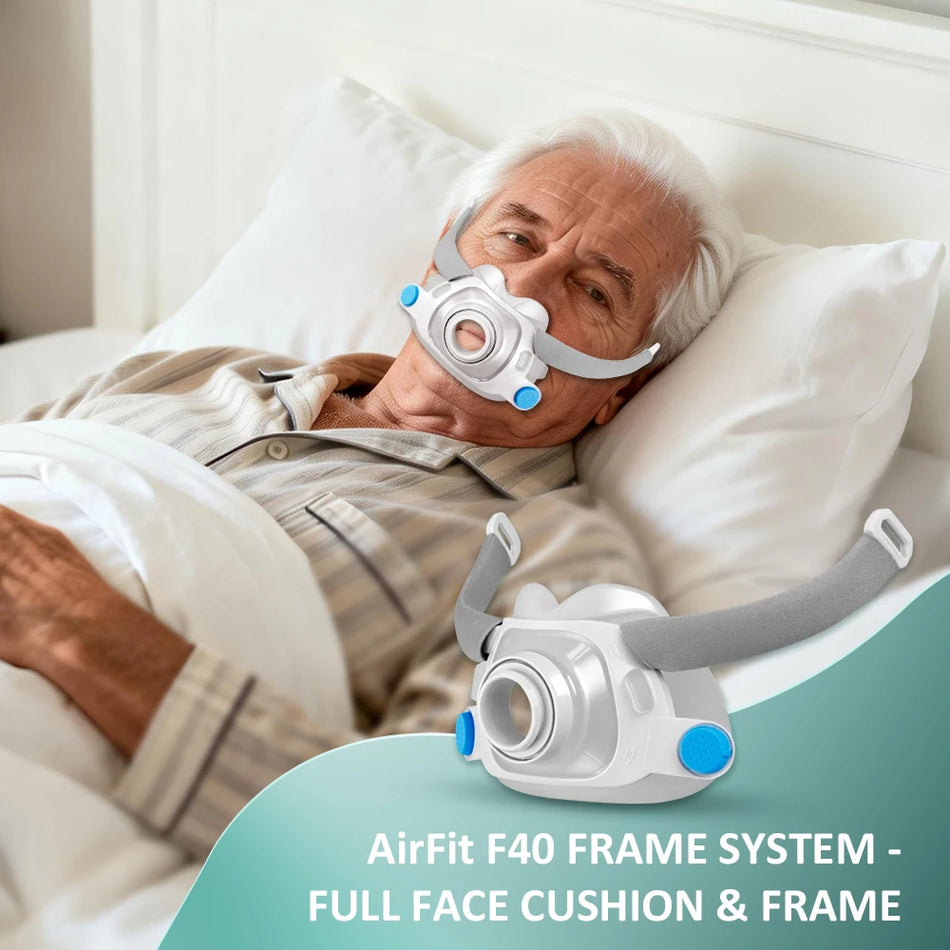 CPAP obrazna maska in okvir za AirFit F40, združljivost z Auto CPAP in BiPAP, pomoč pri spanju
