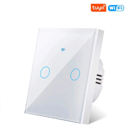WiFi Smart Switch EU Touch 220V - No Neutral Required white 2 gang