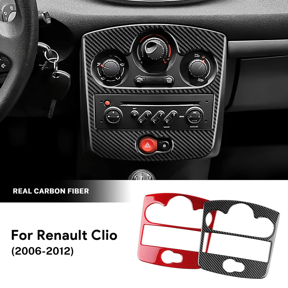 Bekleding van koolstofvezel voor de middenconsole van Renault Clio 3 MK3 2006-2012