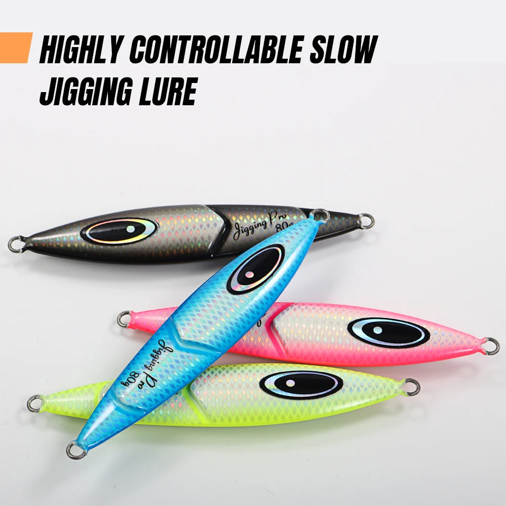 JIGGING PRO Slow Jigging Lure - 80g, 100g, 120g, 150g Saltwater Fishing Jigs
