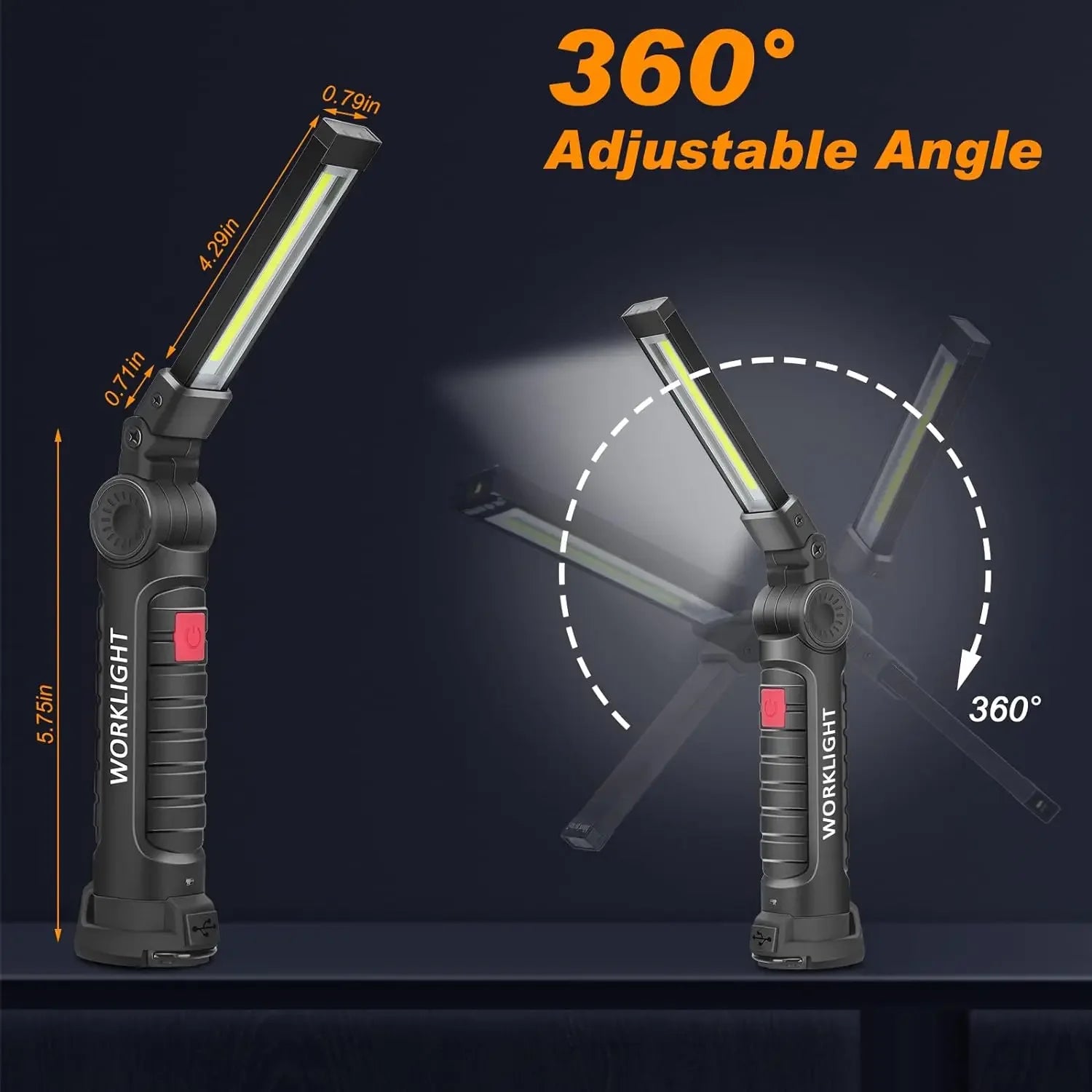 1-6PC Work Light &ndash; 360 Degree Rotating Hands Free Lighting