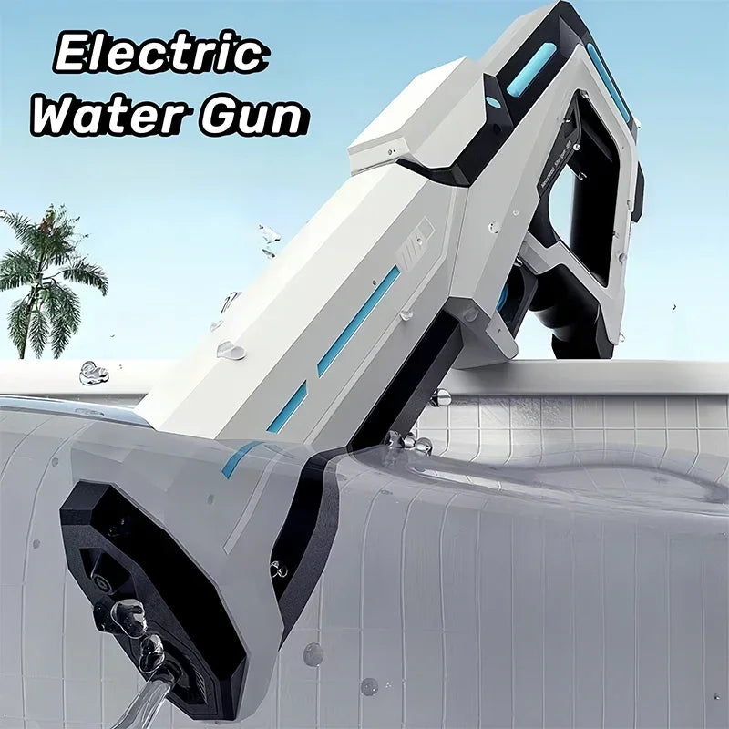 Powerful Automatic Electric Water Gun for Adults &amp; Kids - Summer Beach Toy, Rechargeable Water Blaster for Outdoor Fun
