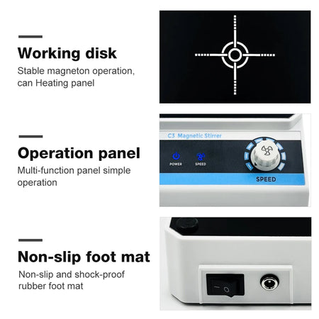 2L Magnetic Stirrer Hot Plate &ndash; Wide 300 to 3000 RPM Range