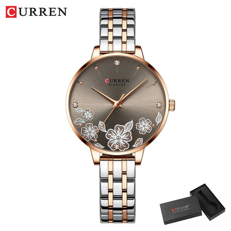CURREN Ultra Thin Stainless Steel Women&rsquo;s Quartz Watch brown box
