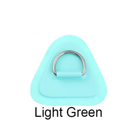 Surfboard D Ring Patch PVC Stainless Steel Triangle Anchor Point for Kayak Canoe Water Sports Rigging Multi-purpose light green