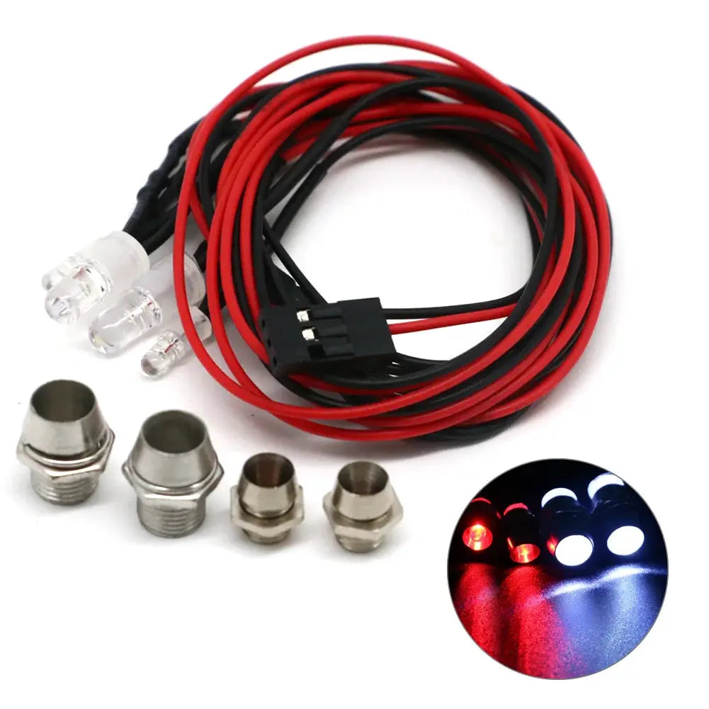 2 / 4 / 6 / 8 Lights 70cm Lenght RC LED Night Headlamps Headlights 3/5mm LED Light for Model Drift Crawler Car For RC Car by InterCyprus Trading Ltd