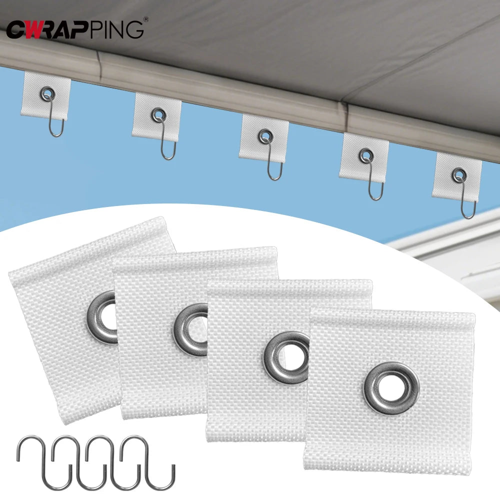 4Pcs S Shaped Camping Awning Hooks Clips - Durable &amp; Versatile for RV, Tent &amp; Home