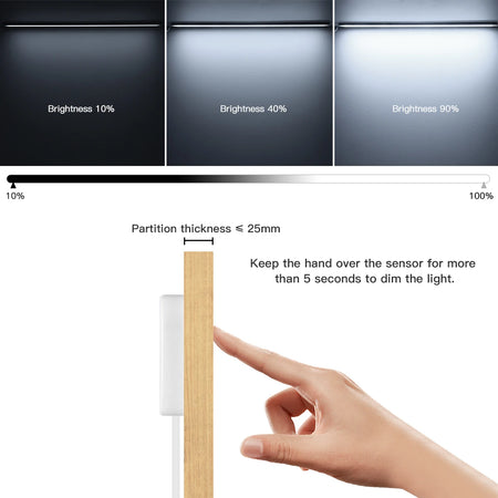 AIMENGTE 1-6Pcs Under Cabinet LED Light &ndash; Motion Sensor