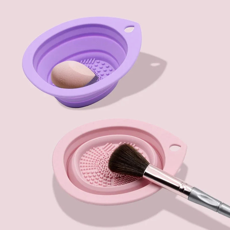 Foldable Silicone Makeup Brush Cleaner &amp; Cosmetic Scrubber