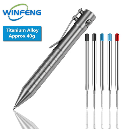 LISM Tactical Bolt Action Pen &ndash; Emergency Glass Breaker Silver With Refills