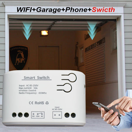 1CH RF Smart Switch - WiFi Remote Control for Garage Doors &amp; Home Automation