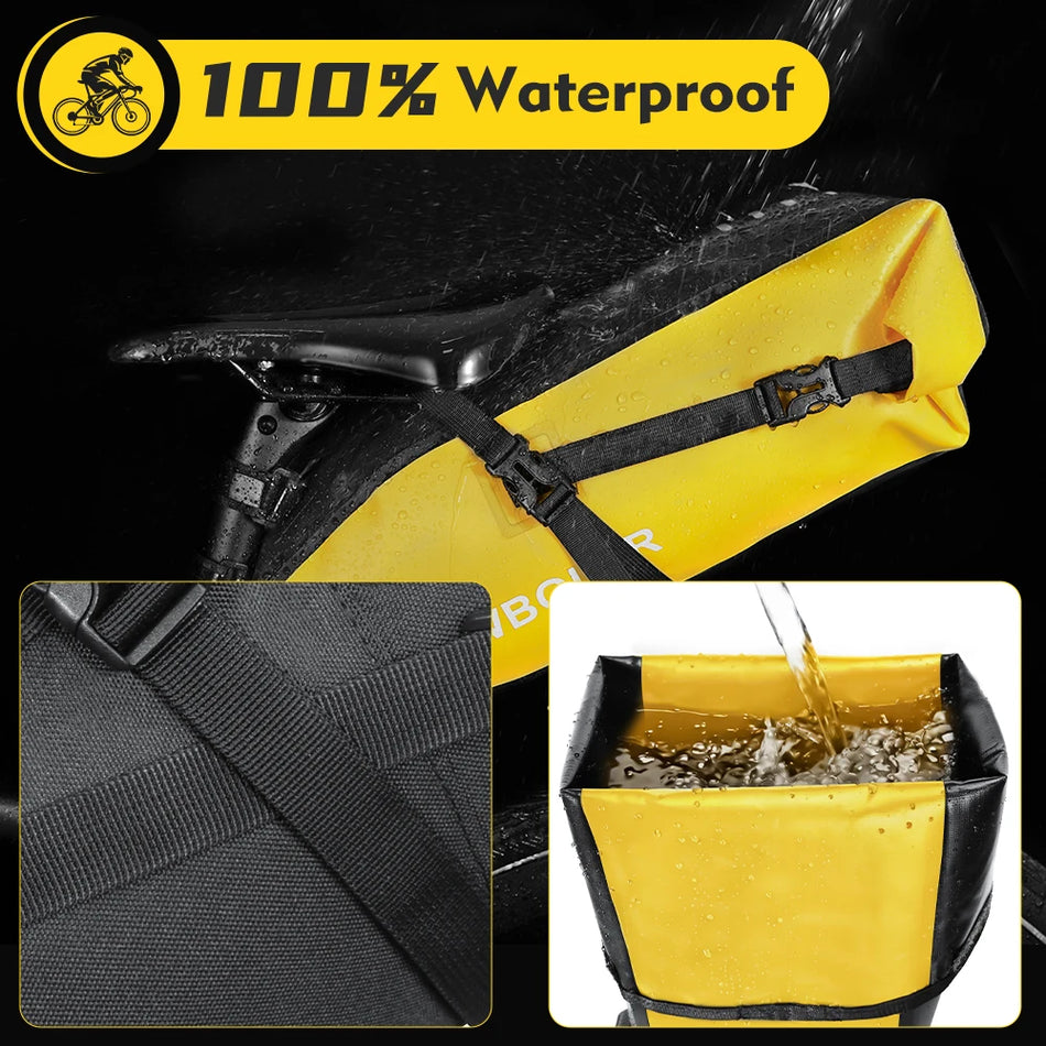 Waterproof Saddle Bag 13L Large Capacity Pvc Cycling Tail Rack Storage