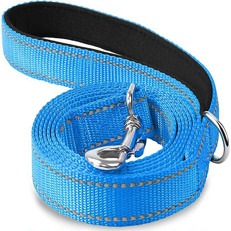 Durable Night Reflective Pet Leash and Harness for Dogs baby blue / 1.5cmx150cm
