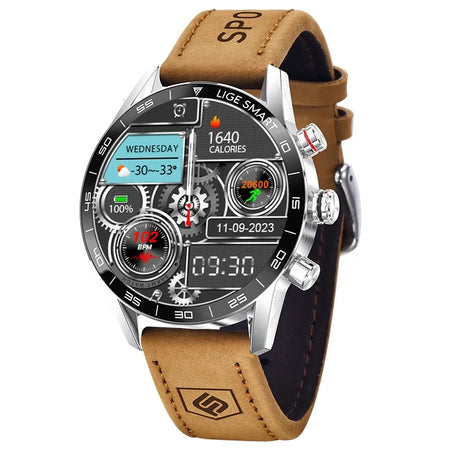 LIGE 2024 Rugged Military GPS Smart Watch &ndash; AMOLED Display silver
