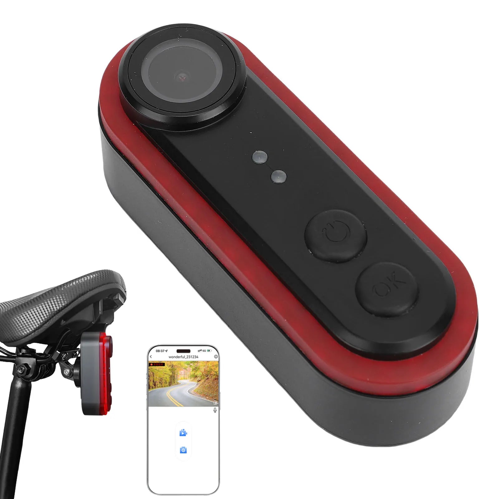 Bike Camera 1080P 150&deg; Wide Angle &ndash; Waterproof Tail Light