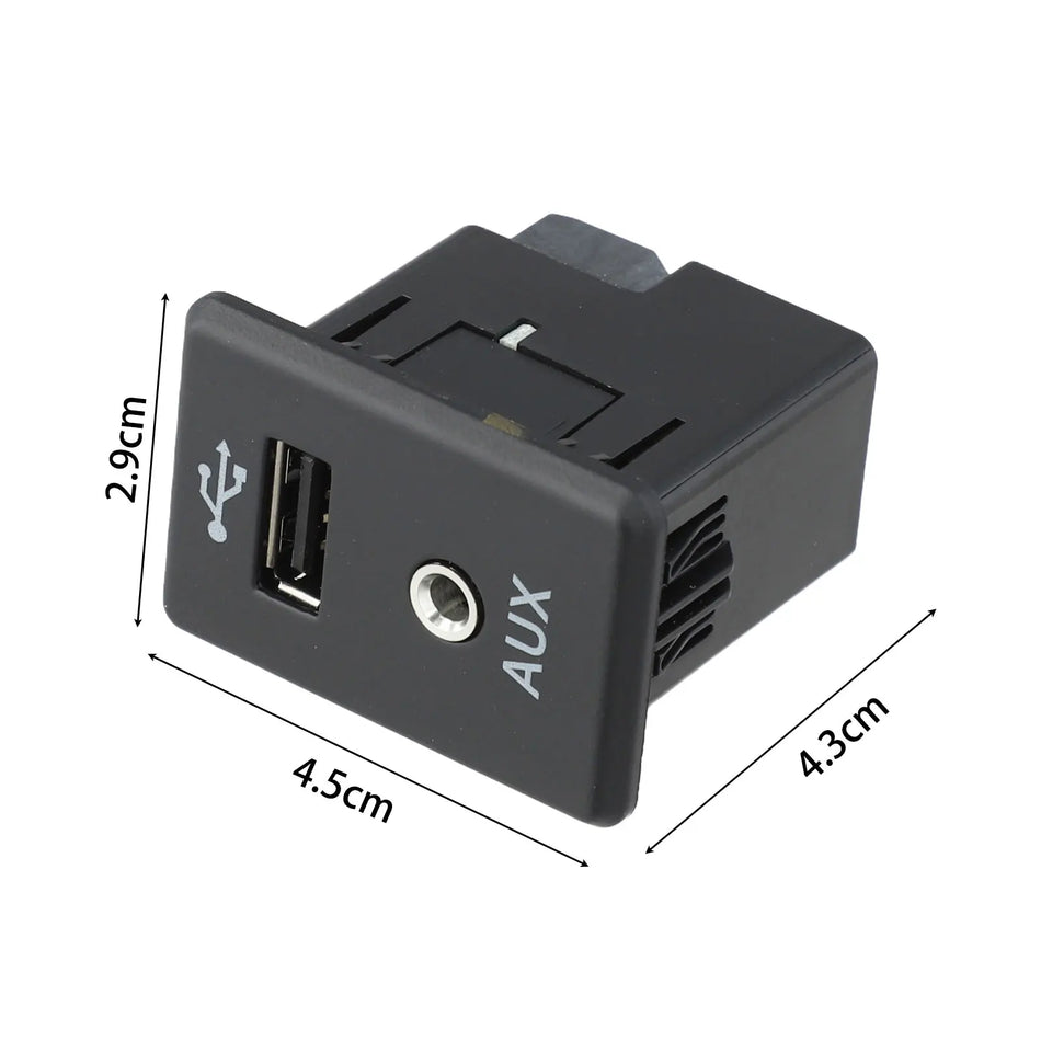 AUX Audio Adaptor Socket for Nissan 2013-2019 Models ABS Material Easy Install Center Console Interface