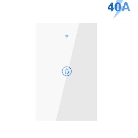 KCOOJO WiFi Smart Boiler Switch - Remote Control Water Heater with Voice Assistant Compatibility US white 40A