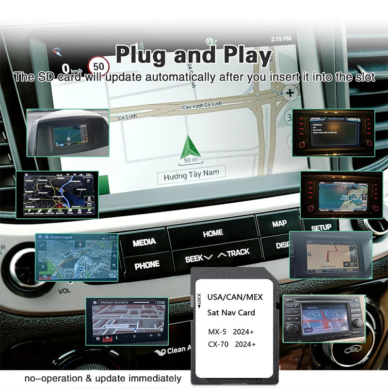 North America GPS SD Card For Mazda CX70 MX5 - Updated Maps