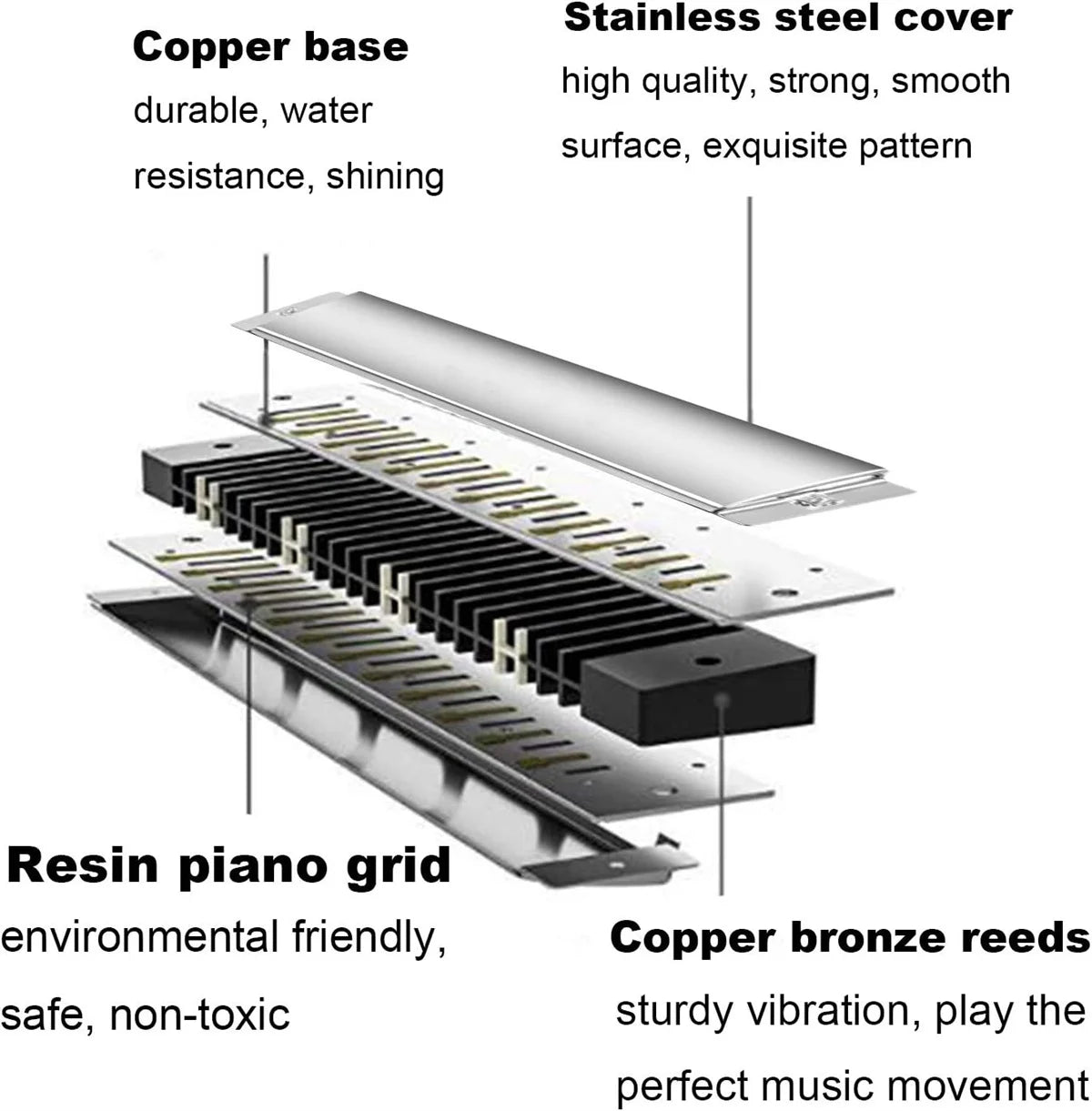 MIwayer 24 Hole Harmonica &ndash; Key of C for Beginners