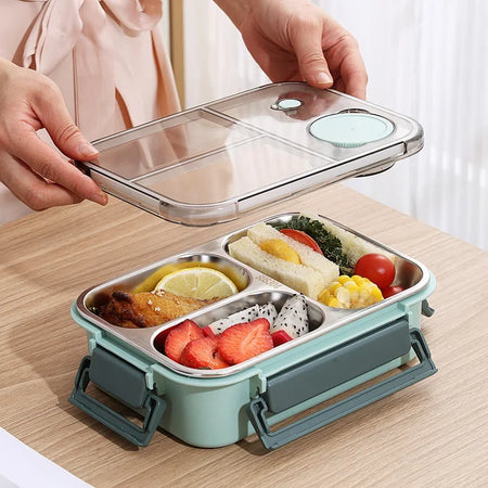 304 Stainless Steel Lunch Box With Tableware &ndash; Leakproof