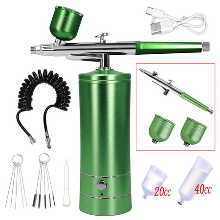 ZHIYU K10 Airbrush Nail Kit &ndash; Portable Sprayer For Nails Green Set 2