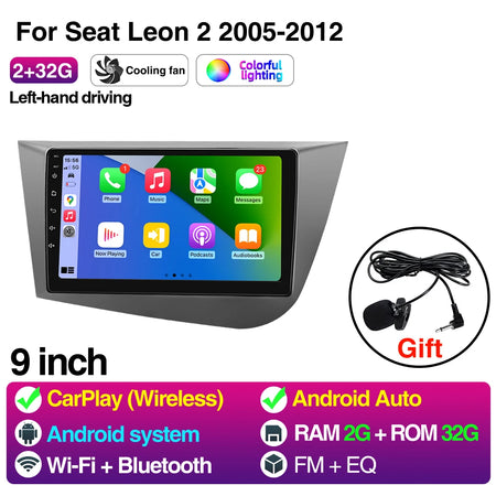 9Inch Car Radio For Seat Leon MK2 2005-2012 - CarPlay 2 32G